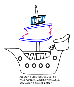 Cartoon Pirate Ship how to draw step 6, webbywanda.tv all copyrights reserved 2012